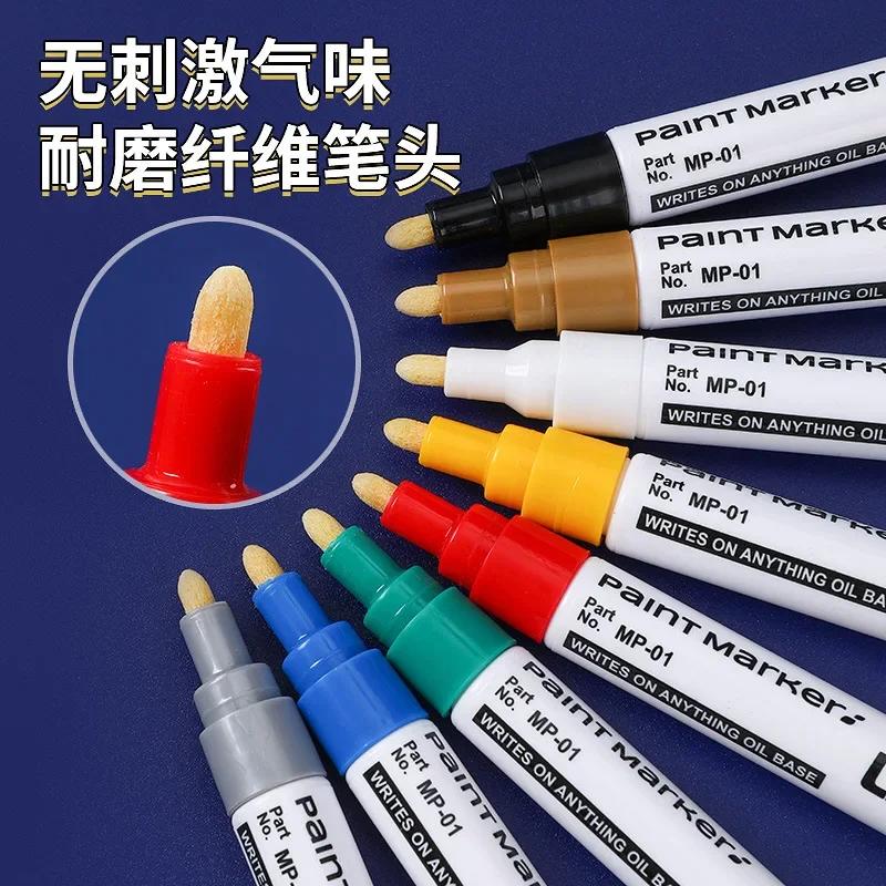 Ginflash 1pc 12colors Waterproof Car Tyre Tire Tread CD Metal Permanent Paint Marker Graffti Oily Marker DIY Art Marker