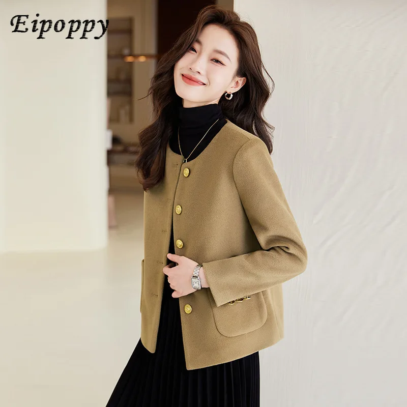 Woolen Blazer Women's Autumn and Winter New Fashionable Western Style Outer Tops Small Short Leisure Suit