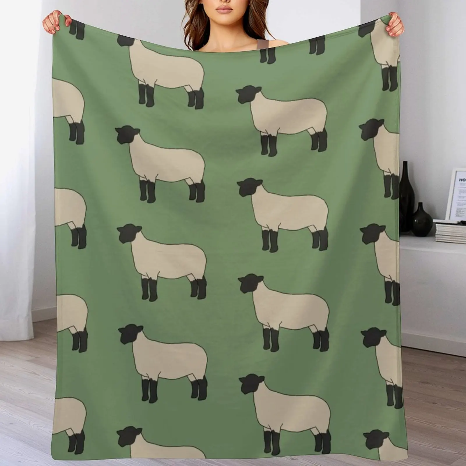 

Suffolk Sheep Throw Blanket manga wednesday Travel funny gift Blankets