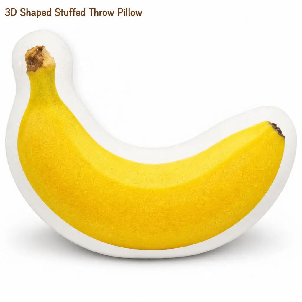 Banana Shape Plush Pillow Cushion Funny Stuffed Throw Pillow Home Decor Gift Sofa Bed Restaurant Chef Kitchen Cafe