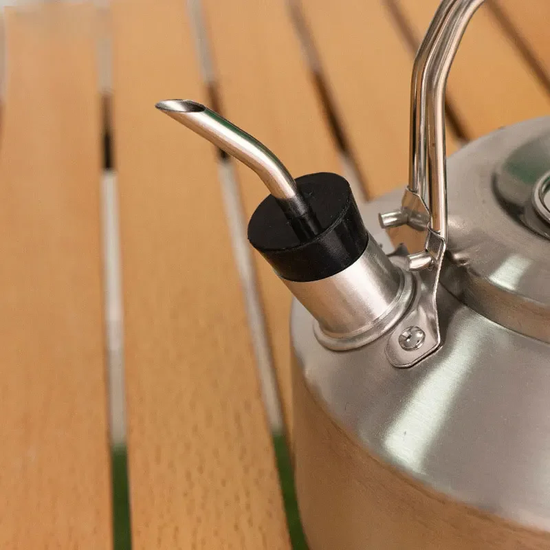 Coffee Kettle Teapot Nozzle, Extended Kettle Spout Corrosion Odorless Stainless Steel Outdoor Kettle Spout with A Spout Brush