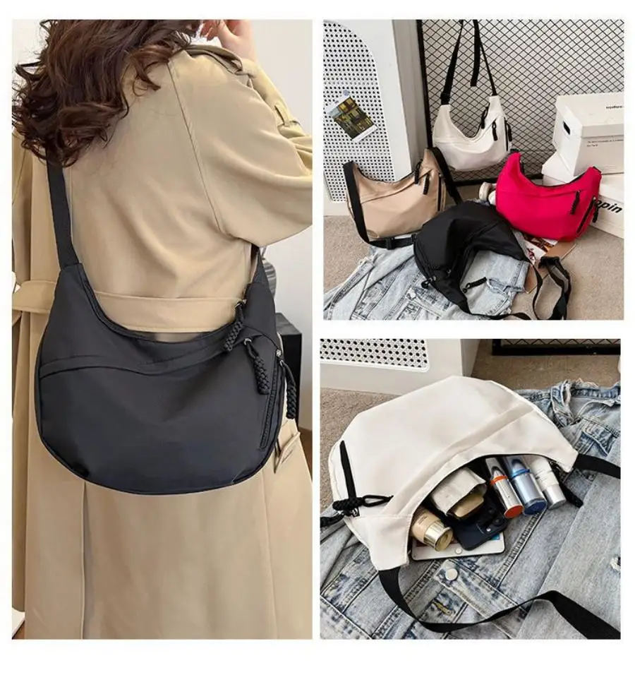 

Cross shoulder women's bag, Oxford durable, casual single shoulder student class commuting dumpling bag