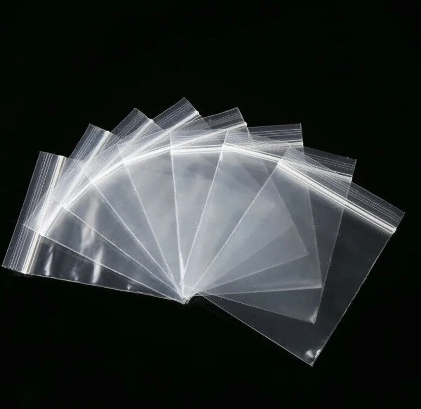 100pcs OPP Self Sealing Transparent Plastic Bag Zipped Lock Reclosable Plastic Clear Bags Jewelry Candy Cookies Packaging Bag