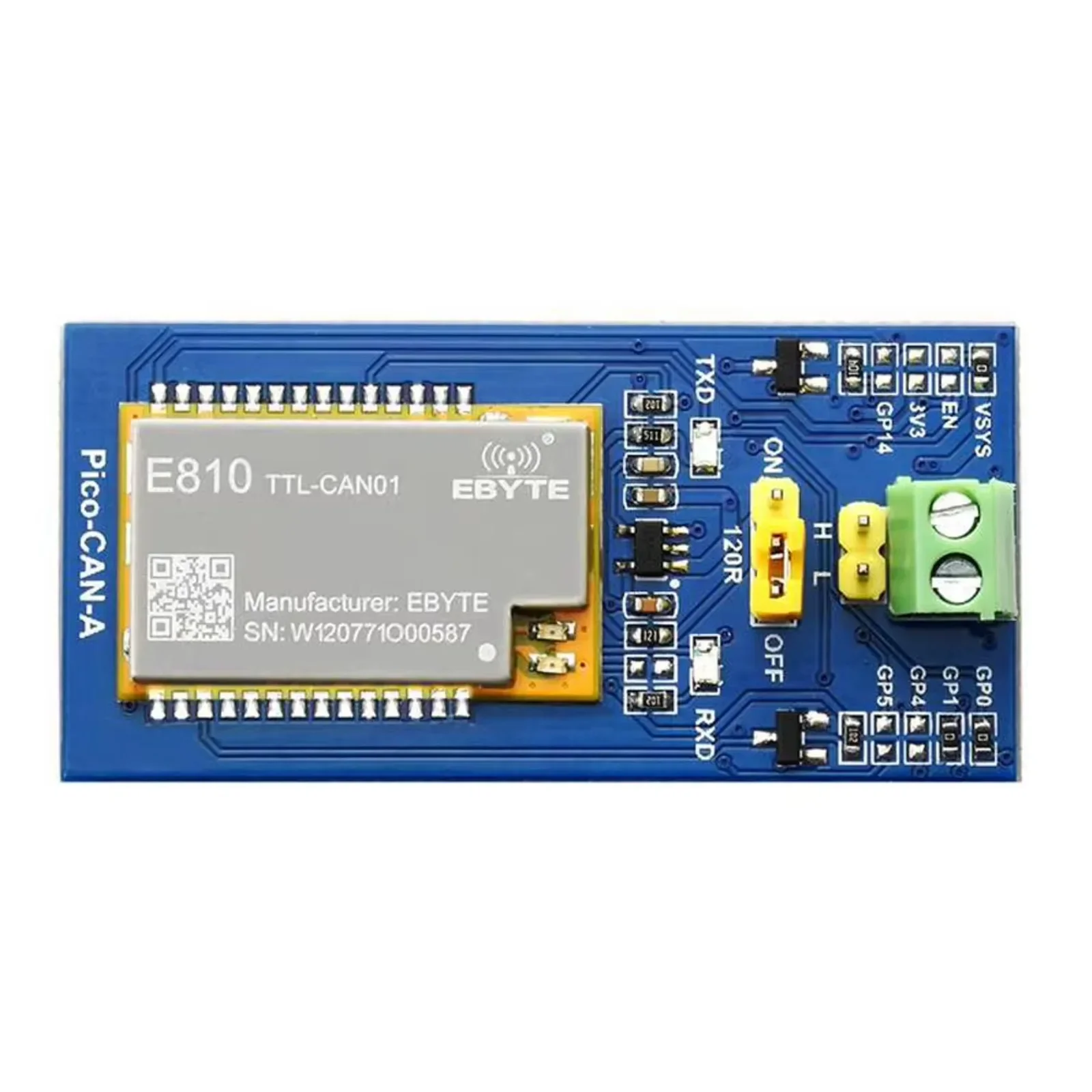 Waveshare CAN Bus Module For Raspberry Pi Pico E810-TTL-CAN01 Module UART to CAN bus Conversion Long Range Communication