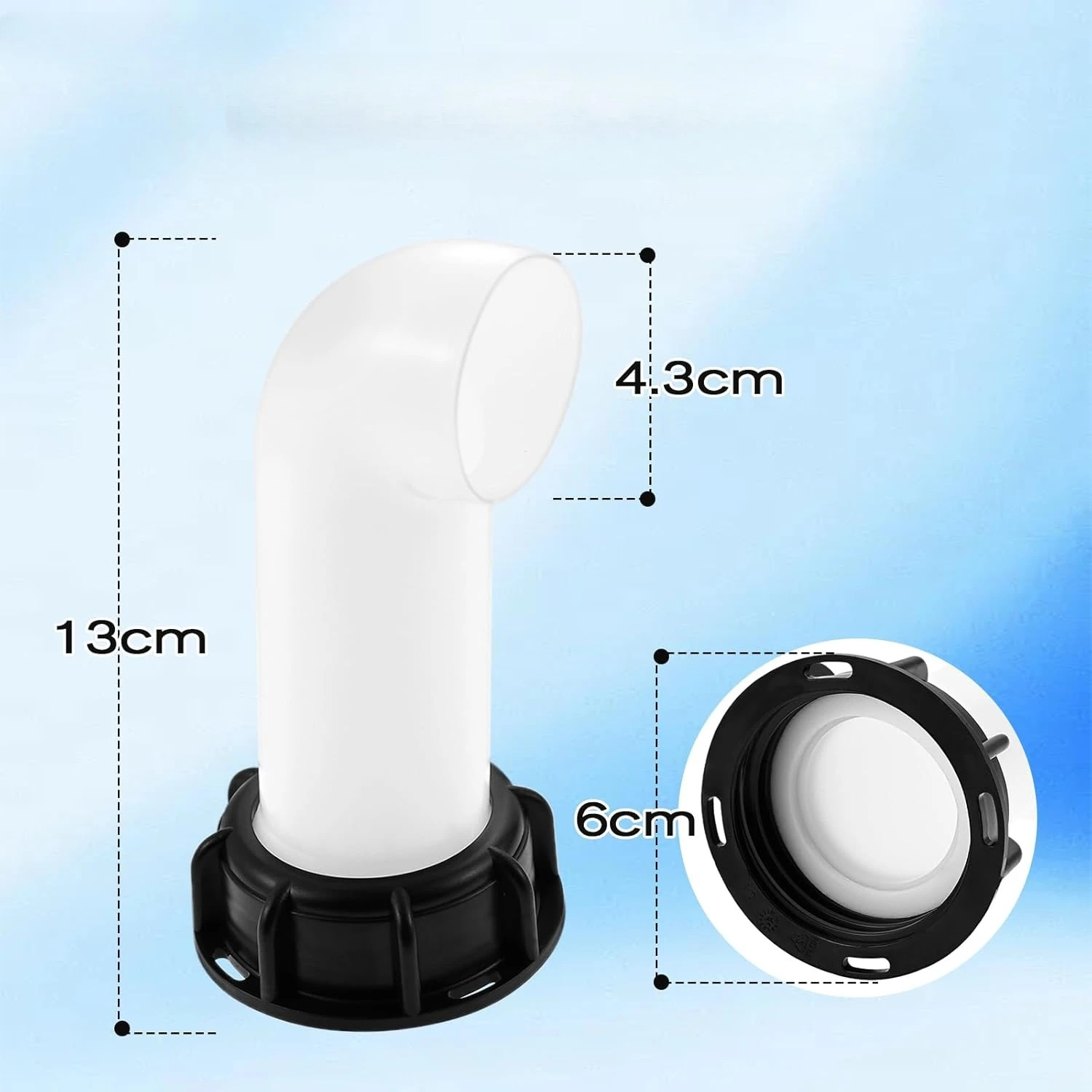 IBC水タンク用 60mmタンク排水口カバー、内ネジ出口ホース接続延長アダプター、バレルノズルバルブタップキャップ 2個