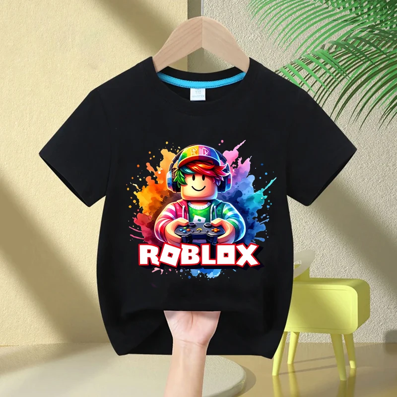 جديد Roblox الأطفال تي شيرت الكرتون لعبة الشكل تي شيرت مطبوع الاطفال عادية الرياضة قصيرة الأكمام بلايز الصيف طفل الفتيان الملابس