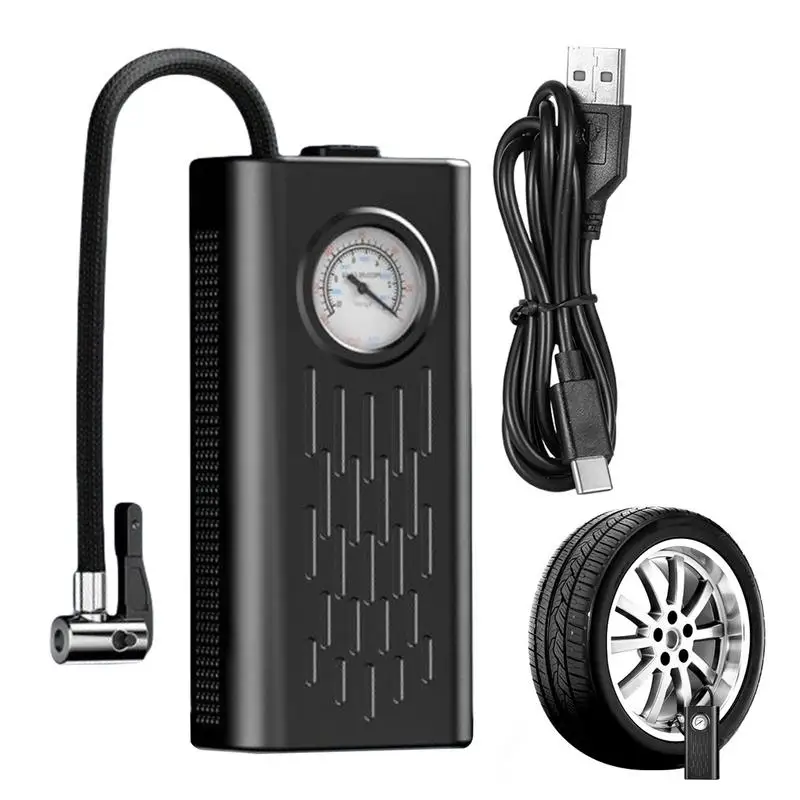 

Electric Tire Inflator Wireless Inflator With Pointer Pressure Gauge Portable Tire Pump Air Pump For Car Motorcycle Ball