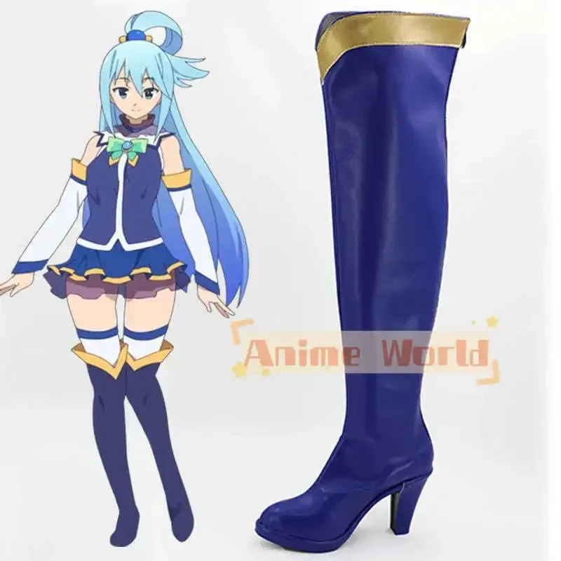 

NewAqua Синие туфли Сапоги для косплея на заказ Хэллоуин Карнавальная вечеринка Реквизит2025