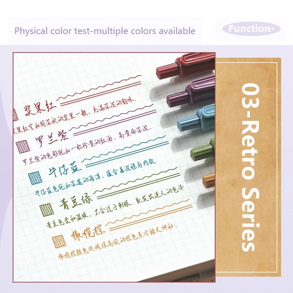 

5PCS/Set Creative Press Type Gel Pen Color Ink ST Tip Ballpoint Pen Painting With Fragrant Signing Pen Stationery