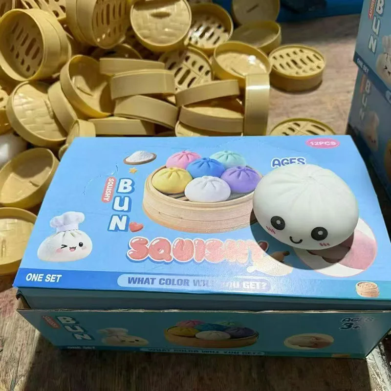Juego de Juguetes Blandos Kawaii con Forma de Dumpling, Juguetes Antiestrés para Apretar con Diseños de Cerdo, Pollo y Panda, Pelota Antiestrés, Regalo Divertido