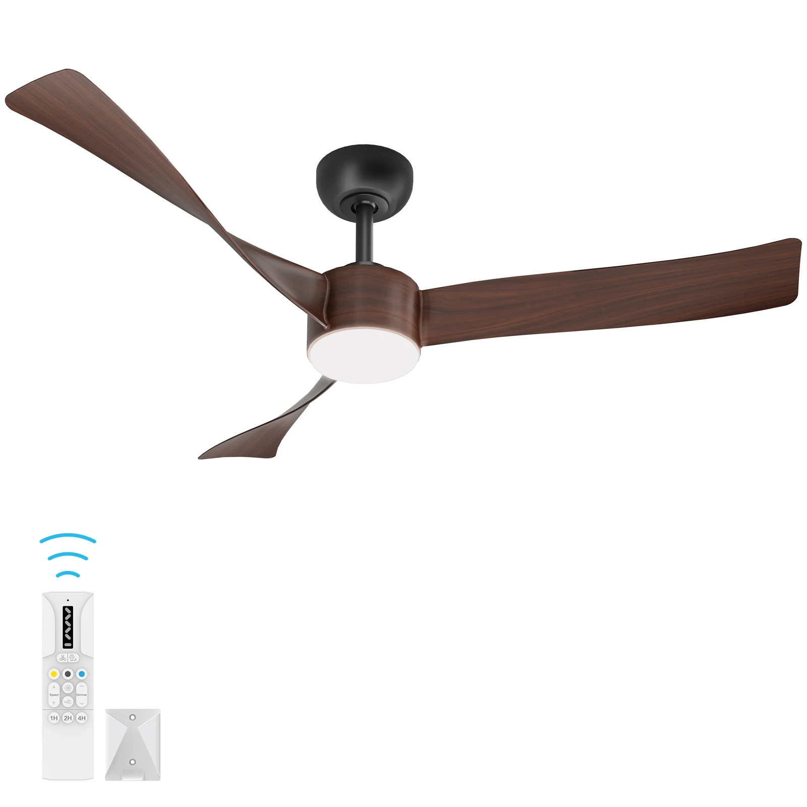 52 inch Ceiling Fan with Lighting, Ceiling Fan with Remote Control and 7 Speeds, Reversible, Silent, Timer, Modern DC Motor