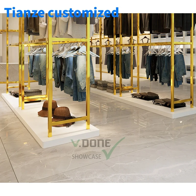 [Customized]Guangdong Factory Direct Sale High End Stainless Steel Women Dress Clothing Display Stand Clothing Rack Bou