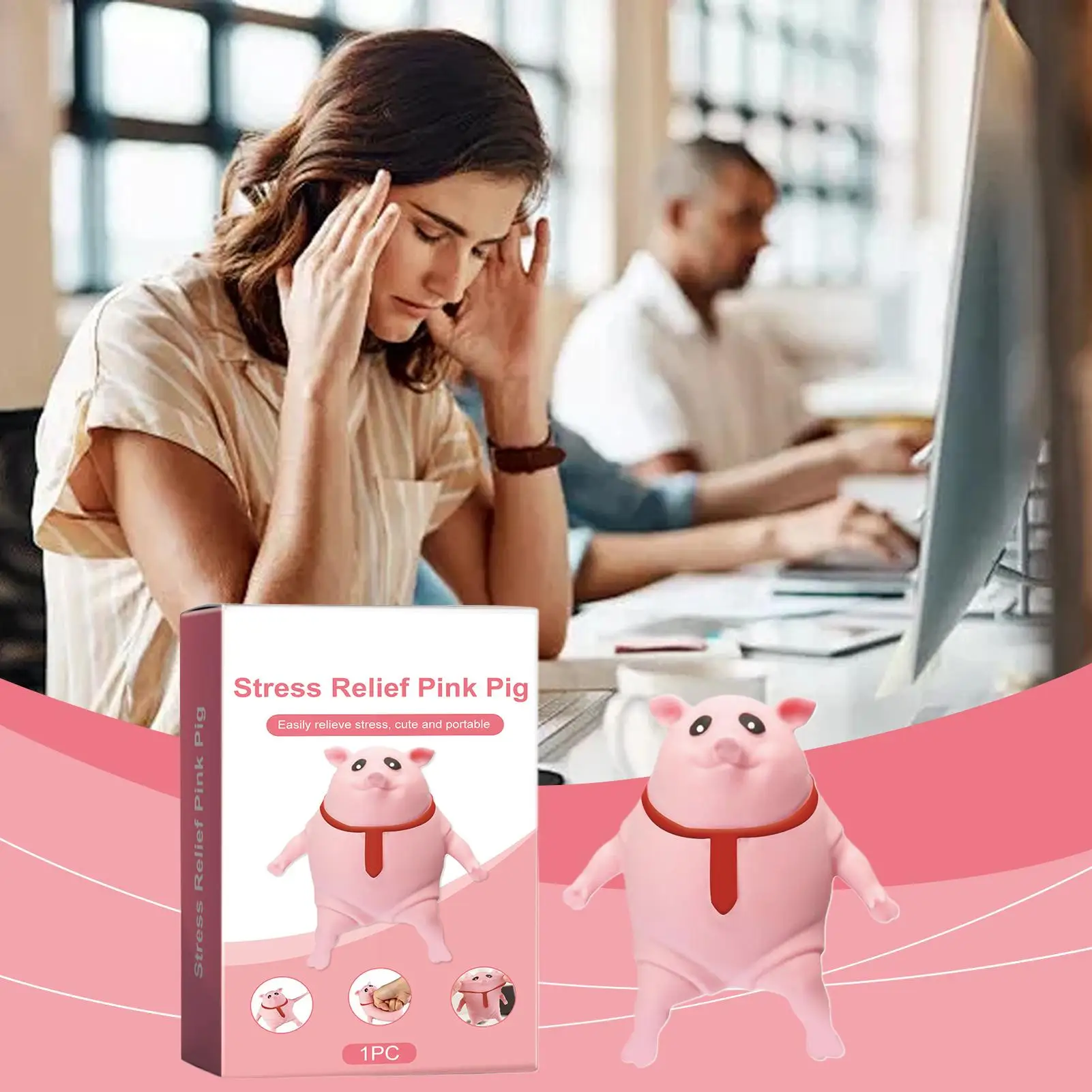 Jouet à presser pour animaux de ferme mignons, conception de cravate rouge en caoutchouc, poupée de pincement, jouets de décompression, cadeau de modèle Animal anti-Stress pour enfants