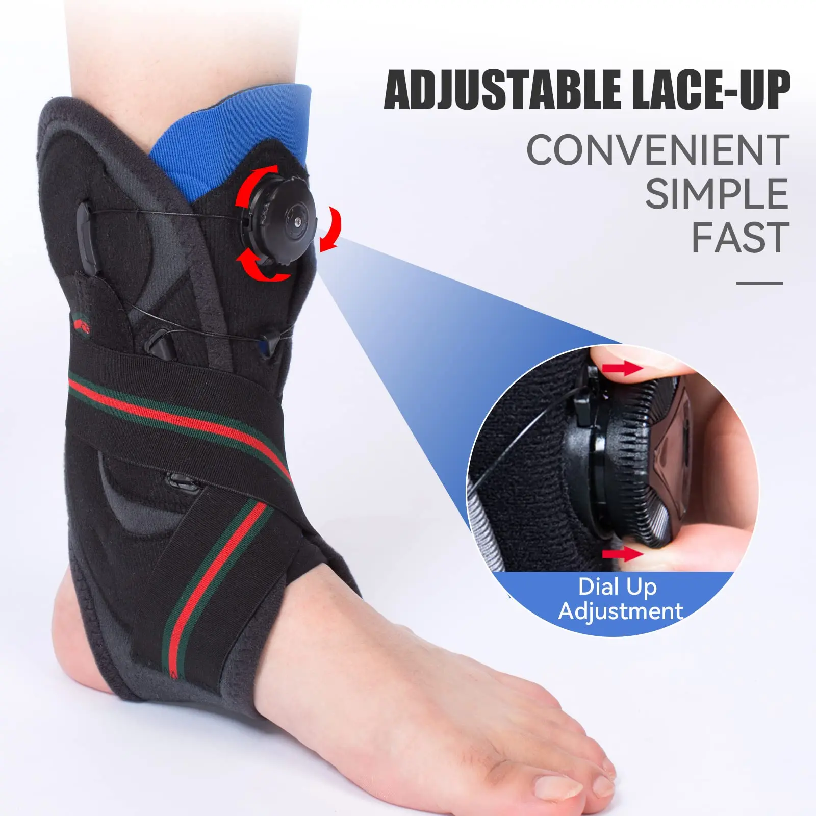 Ankle Brace Guard, Wearable In Shoes Lace Up Ankle Support, Adjustable Ankle Stabilizer for Foot Fracture Pain Ankle Joint Brace