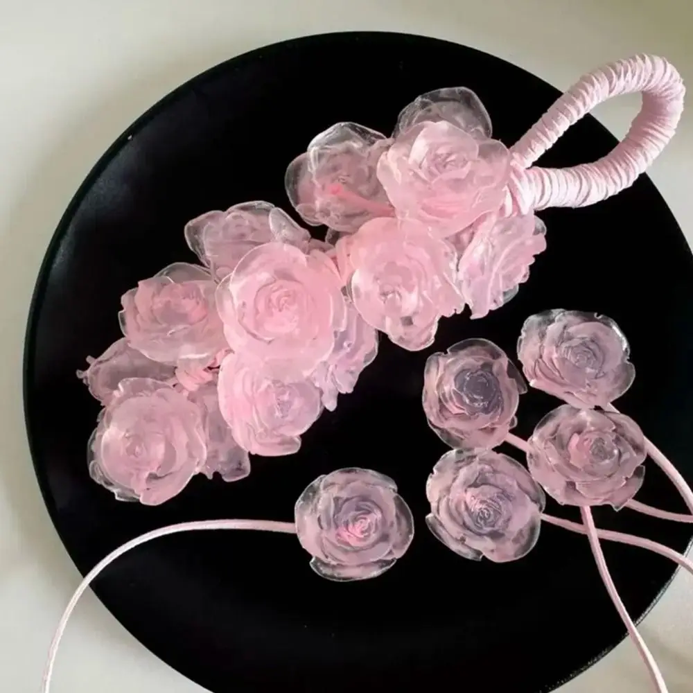 

Portable Transparent Crystal Rose Scented Soap Simulated Gentle Rose Cold Soap Hanging Can Be Cut Handmade Soap for Shower