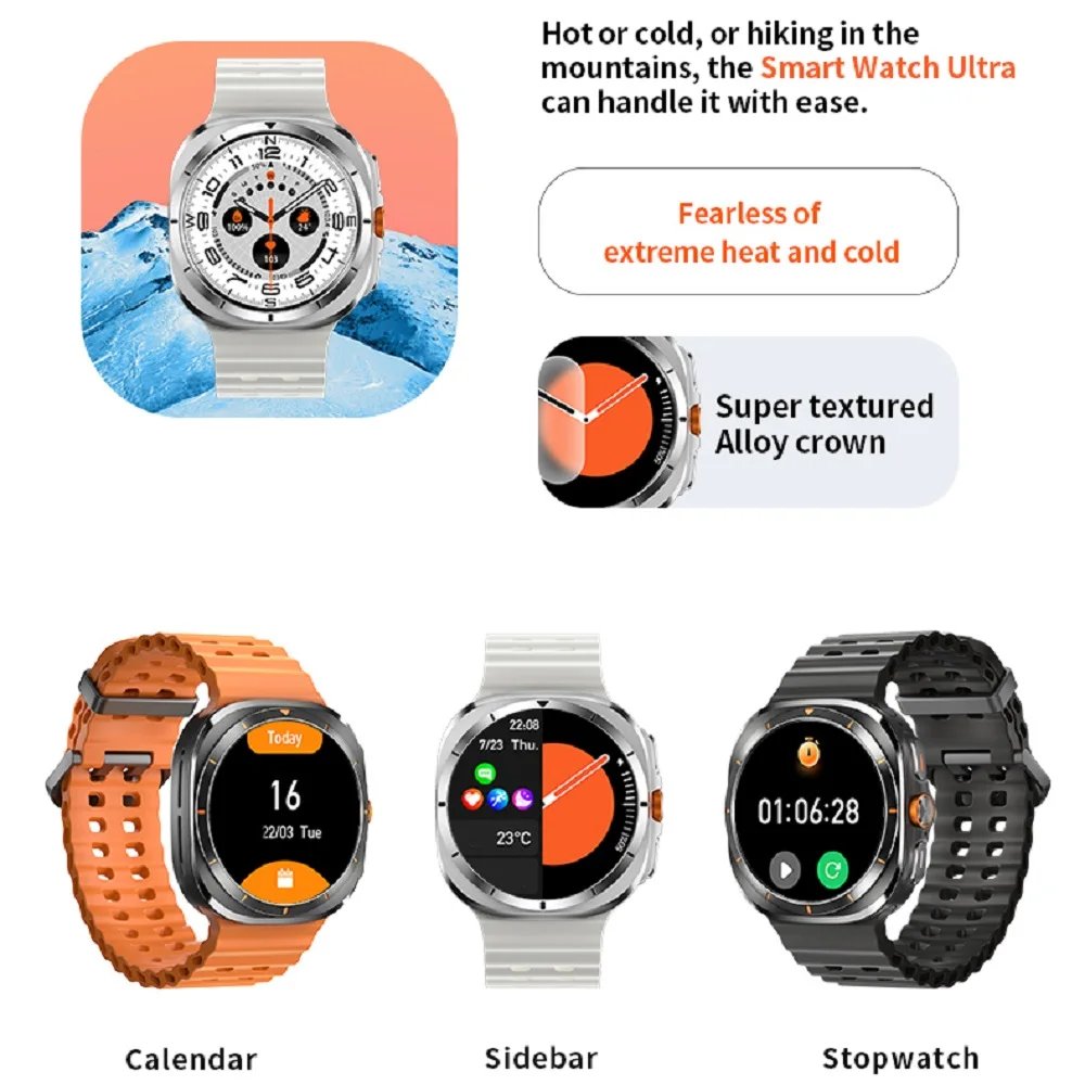 Azul dente chamada relógios inteligentes homens sos 24h freqüência cardíaca saúde à prova dwaterproof água smartwatch bússola esportes fitness 400mah assistente de voz
