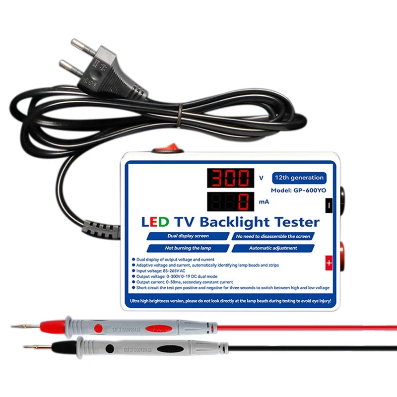 

LED Tester 0-300V Output LED TV Backlight Tester Multipurpose LED Strips Beads Bar Light Lamp Test Tool EU Plug