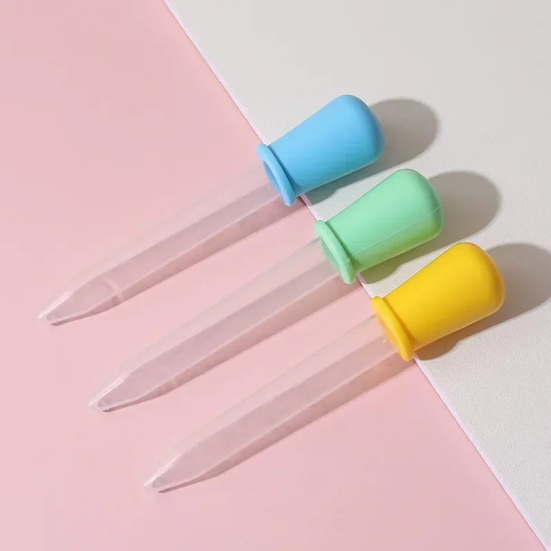 

10Pc 5ml Silicone Dropper Straw Baby Anti Choking Medication Dispenser Baby Food Aid Graduated Dropper Laboratory Experiment Toy