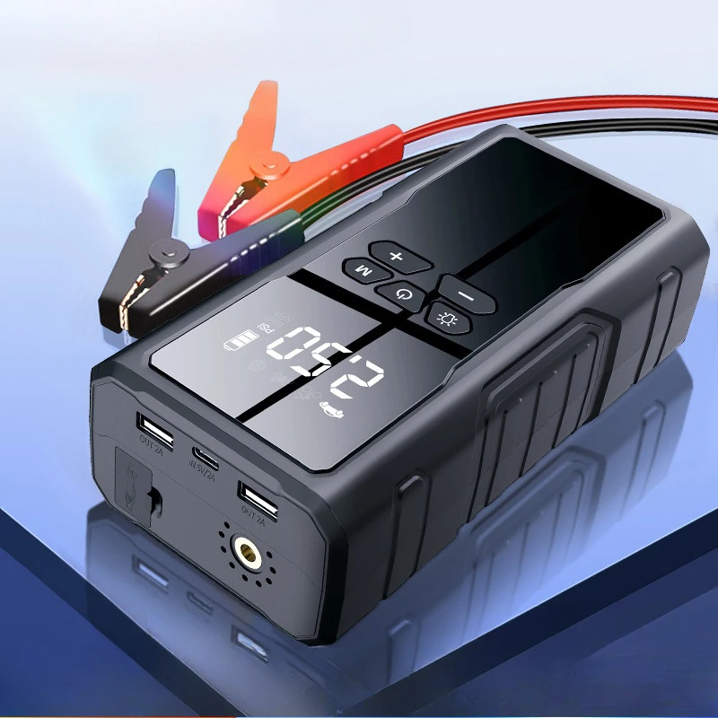 Car Jump Starter Air Pump Power Bank Lighting Portable Air Compressor 4 In 1 Cars Battery Starters Starting Auto Tyre Inflator