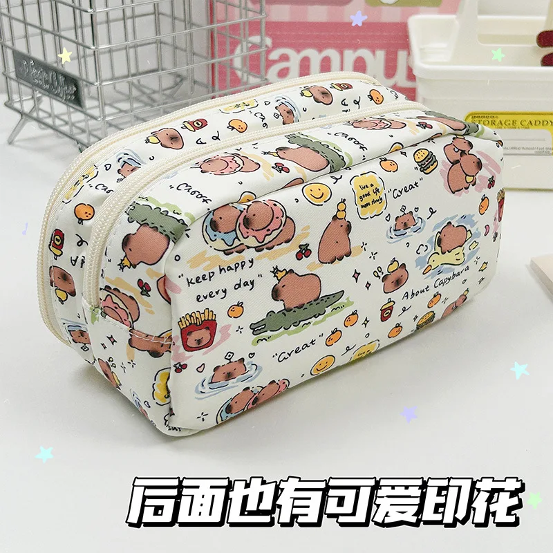 Cute Cartoon Pencil Cases, Grande capacidade papelaria Pen Bag, Pen Storage Box, estudante volta para escola Material de escritório