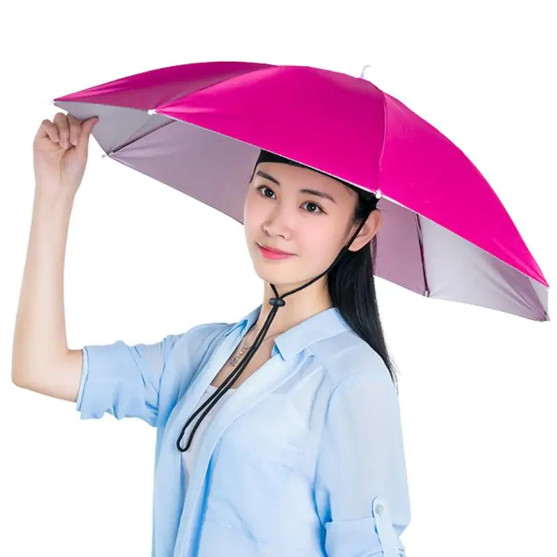 Head Umbrella Waterproof Hands Free Foldable Umbrella Cap Foldable Umbrella Cap Adjustable Headwear For Fishing Golf Camping