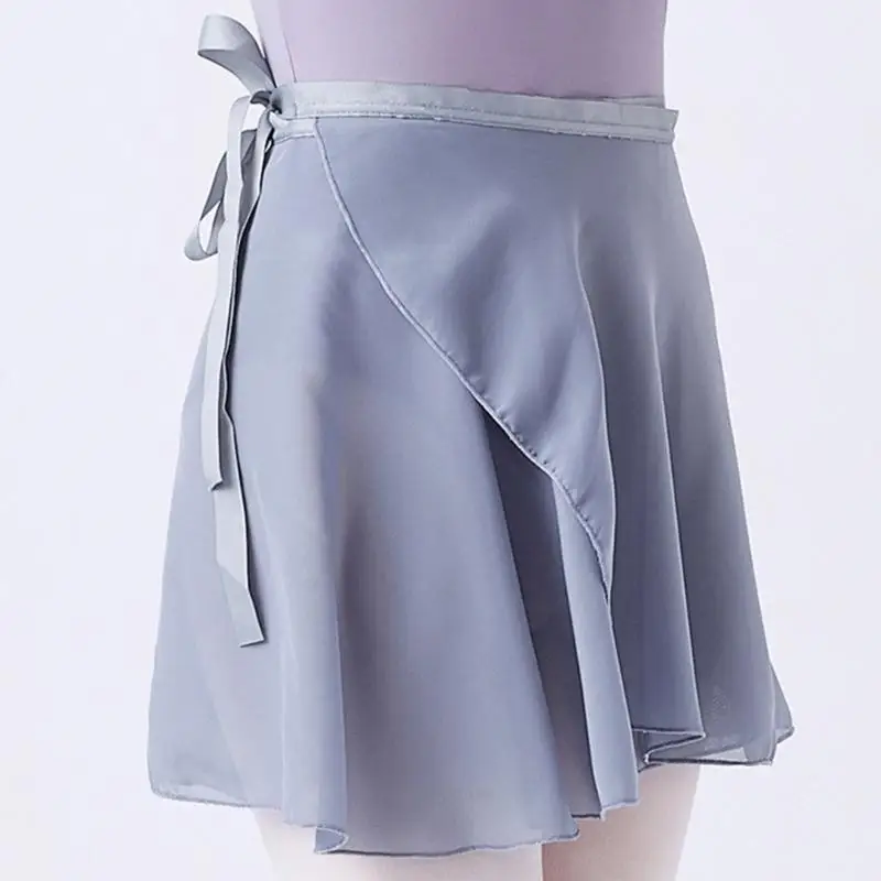 X5XA النساء الشيفون التفاف تنورة رقص الباليه الكلاسيكية تنّورة ملفوفة الفتيات تنورة رقص الرقص تزلج على وشاح تنورة Dancewear