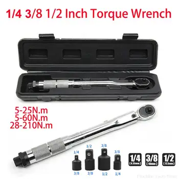 5-210N.m 1/2 3/8 1/2 inch torque wrench square drive precision preset 45T reversible ratchet wrench adjustable torque spanner hand tools