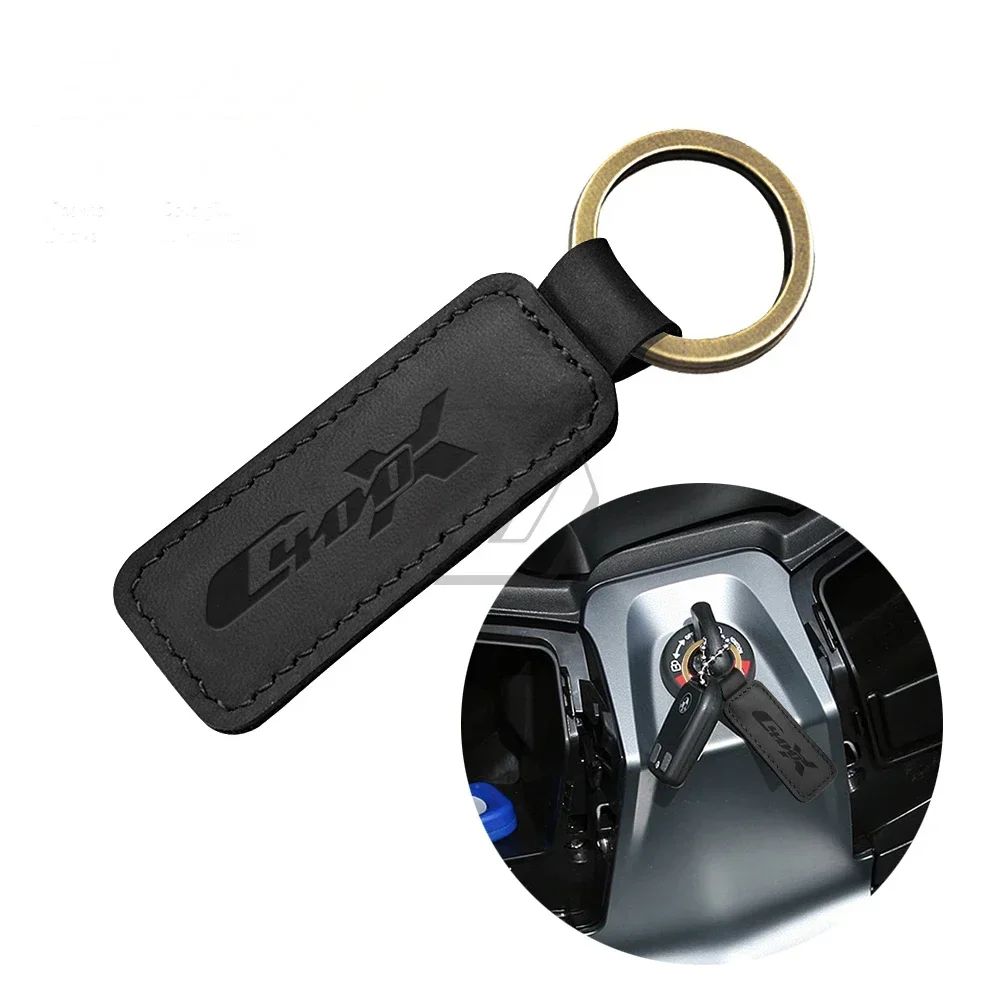 For BMW Scooter C400X C400 Motorcycle Keychain Cowhide Key Ring