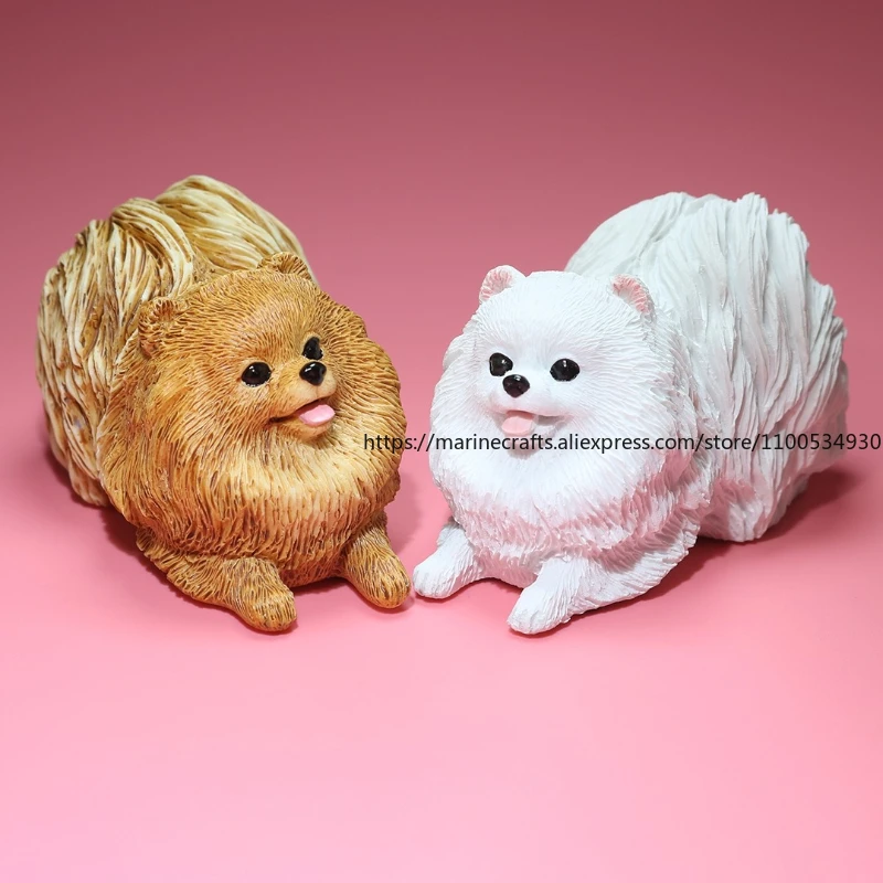 

Pomeranian Puppy Statue Adorable Realistic Dog Figurine 3D Resin Cake Topper Car Dashboard Decor Cute Pet Gift Idea