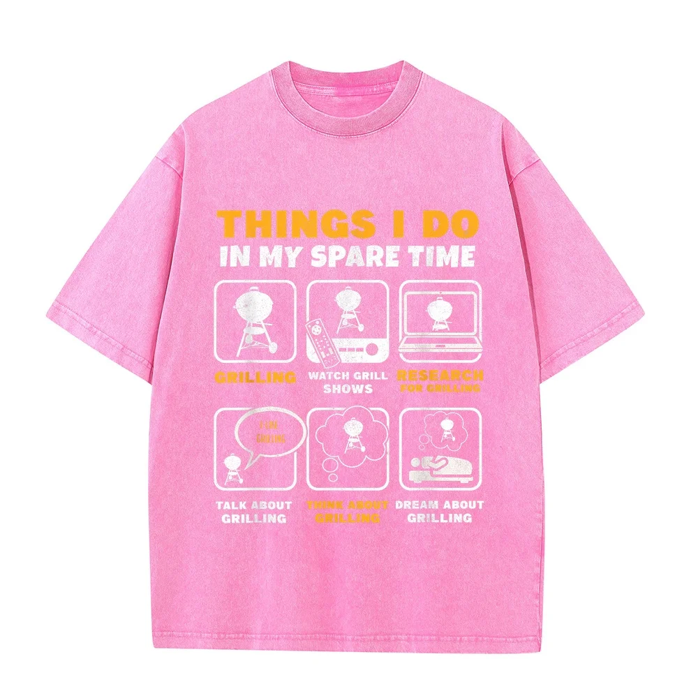 BBQ T-Shirt Barbecue Grilling Party Things I Do In My Spare Time Streetwear Friends Kpop New Tops And T-Shirts Men Graphic Shirt