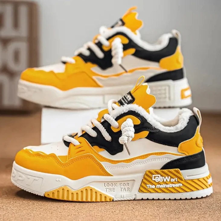Men's Trendy Skate Shoes, Comfy Non Slip Casual Lace Up Sneakers For Men's Outdoor Activities  sneakers men