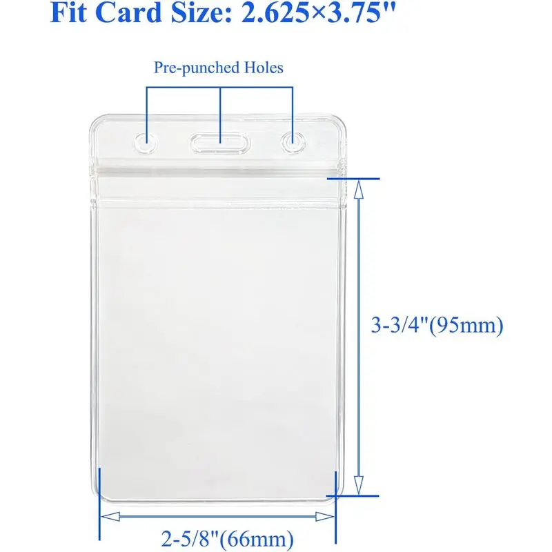 100Transparent Plastic Vertical Name Badge Holder，Suitable for card size，BatchIDCard clamp、Name Badge Holder、Name Card Holder、Ba