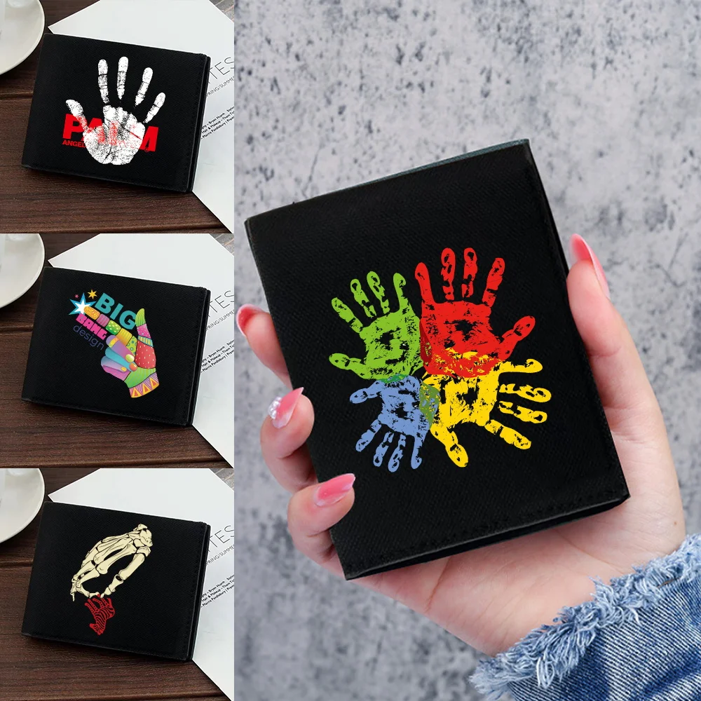 

Новые простые короткие мужские кошельки, серия с ручной печатью, короткий кошелек высшего качества, простой и прочный чехол для кредитных карт, сумка высокого качества