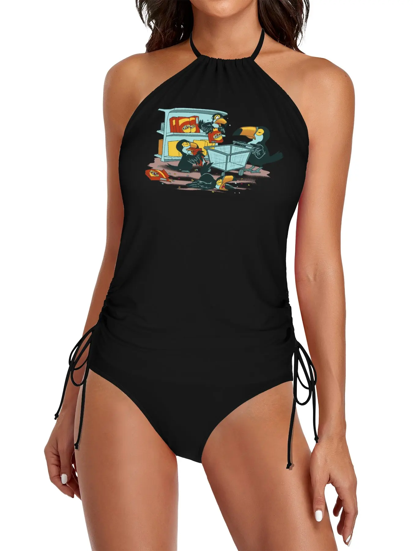 

Terrible Triplet Toucan Tantrum Split Swimsuit Set womens beach wears bikini woman Women swimsuit women beach clothing