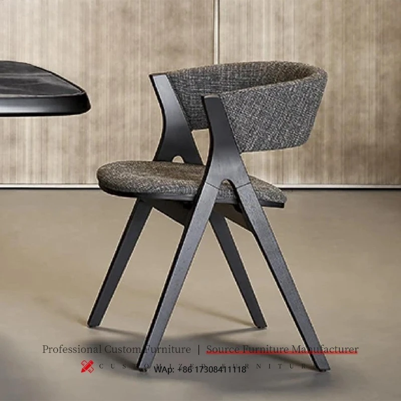 

Customizable Modern North American Linen Stool Dining Chair Light Luxury Simple Hotel Lobby Clubhouse Villa