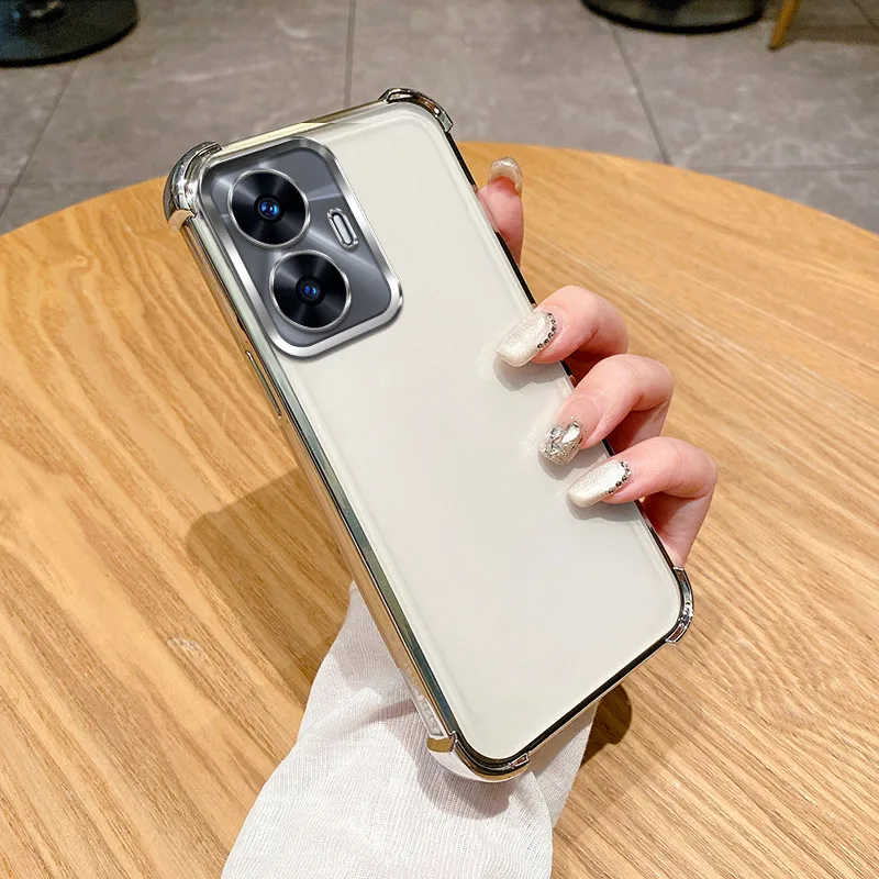 For Realme C55 Case Realme C55 Cover Realme Narzo N55 Phone Case RMX3710 Bumper Shockproof Protect Cover Clear electroplate