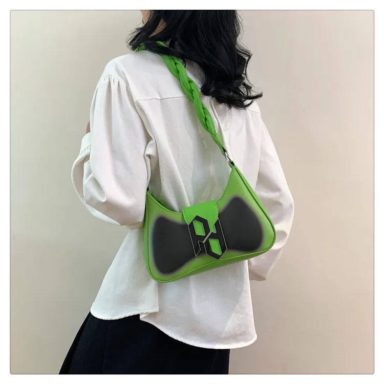 Sac à bandoulière bloc de couleur de Style français 2025, sac à main Chic sous les bras pour femmes, sac à bandoulière tendance d'été avec bordure contrastée