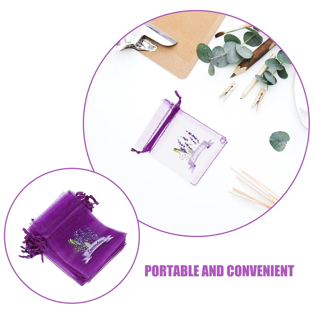 50 قطعة أكياس الرباط الأورجانزا الأرجواني أكياس شبكية للمجوهرات الحلوى الزفاف لصالح تخزين كيس فارغ ديكور الحفلات حقيبة الشاش