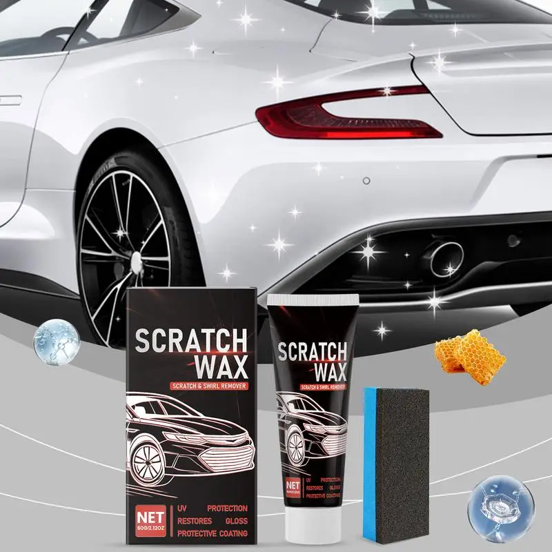 Kit per la rimozione dei graffi dell'auto, lucidatura e rinnova la vernice automatica, cera per la riparazione dei graffi della vernice dell'auto con lucidatrice per vernice in spugna per la lucentezza della vernice dell'auto