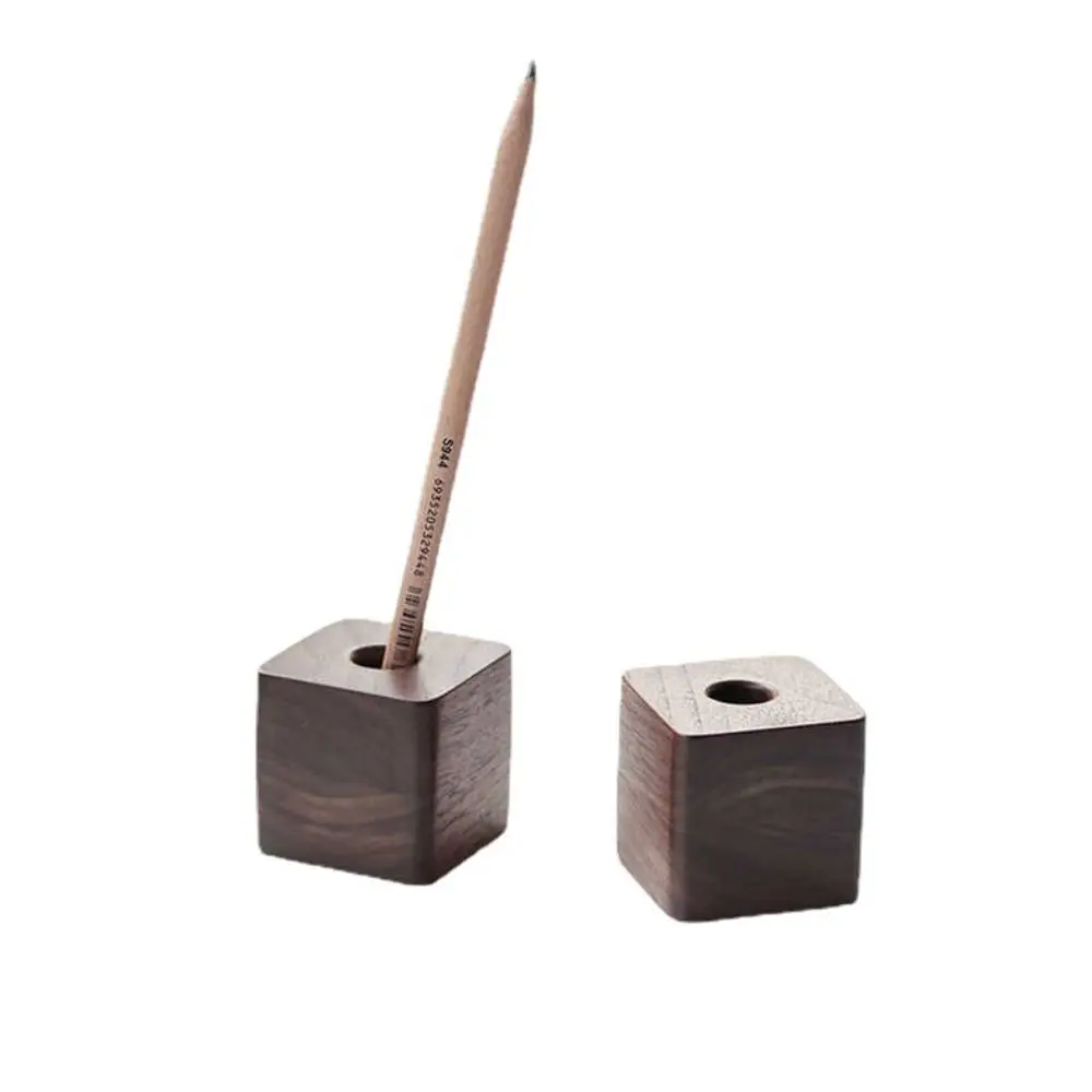 Pen Storage Box Wooden Single Pen Holder Multi-functional Black Walnut Desktop Pencil Holder Beech Desktop Storage