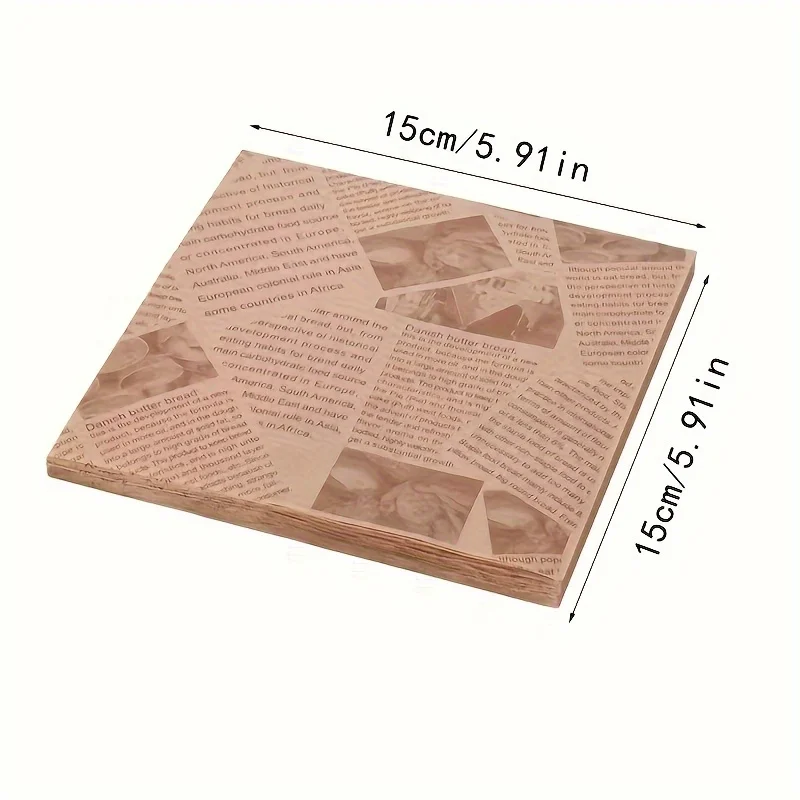 100 قطعة من ورق البرشمان المقطوع مسبقًا لتوفير الوقت - خبز متعدد الأغراض وتغليف الساندويتش والطهي - متين وآمن للطعام