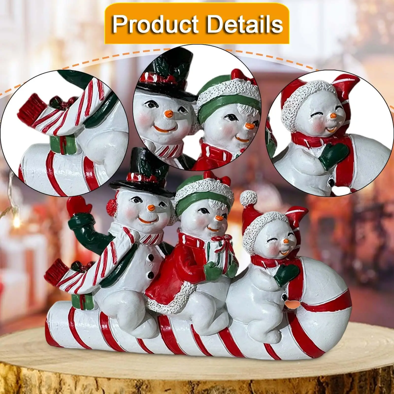 Christmas Figure Decorative Resin Snowman Ornament Festive Collectible for Home Decoration Christmas Village Scene