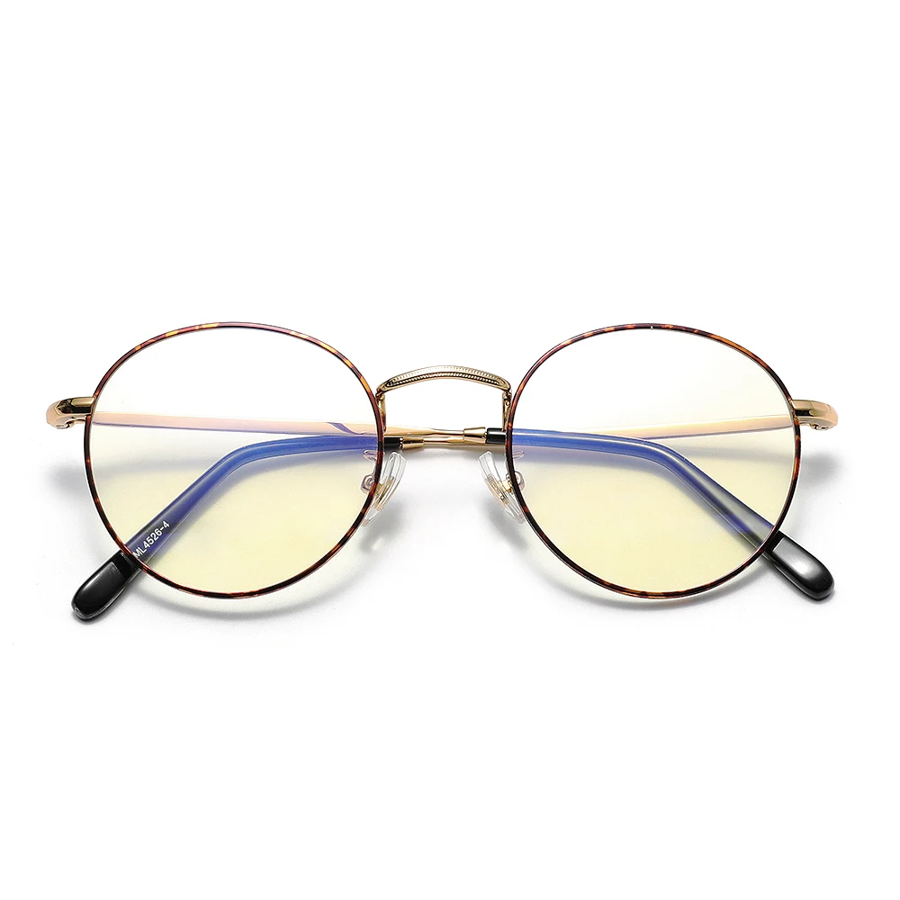 KINGDREAM موضة جولة مكافحة نظارات الضوء الأزرق الرجال/النساء سبيكة شفافة عدسة النظارات الأزرق راي حجب النظارات