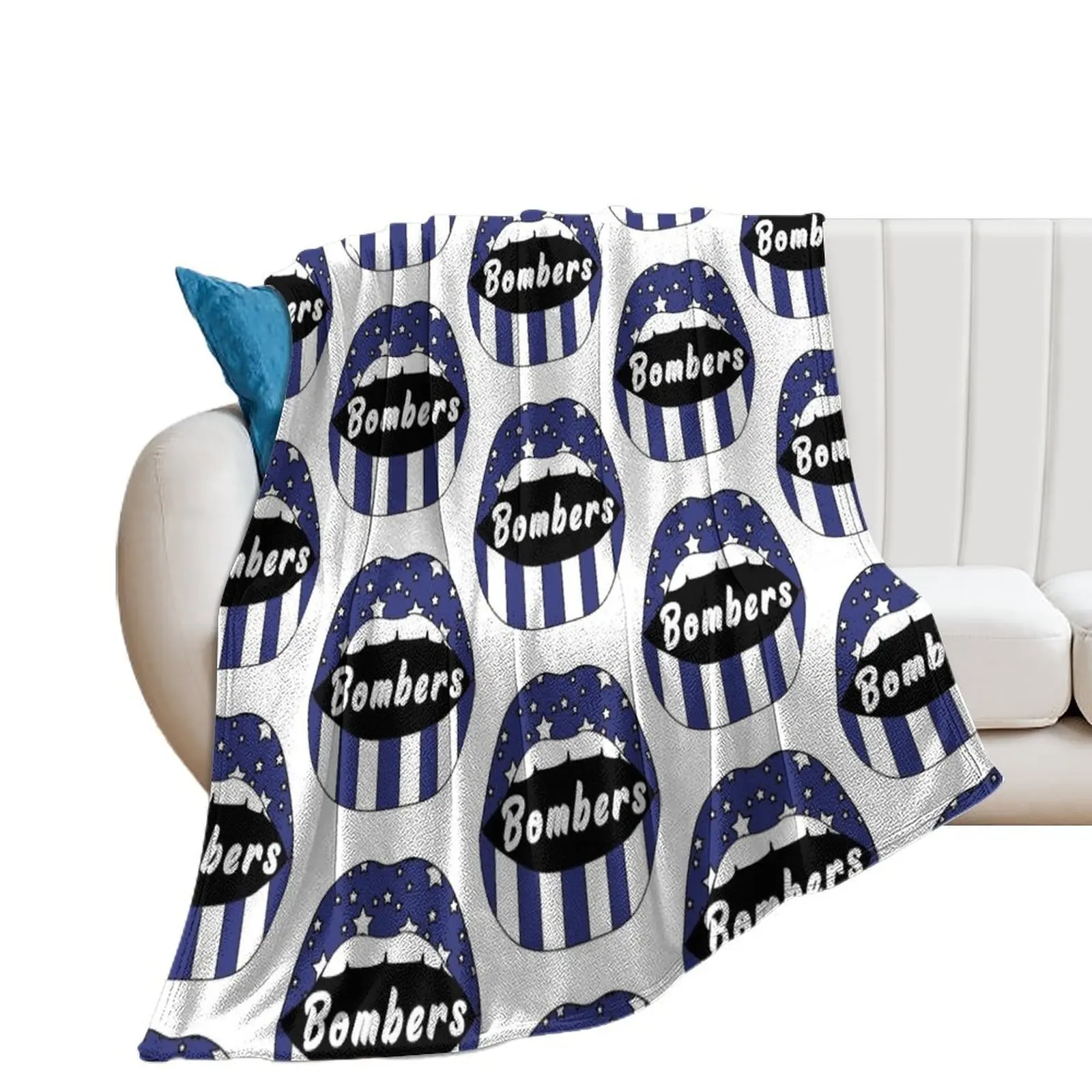 Ithaca Bombers Lips! Throw Blanket Comforter for babies Blankets