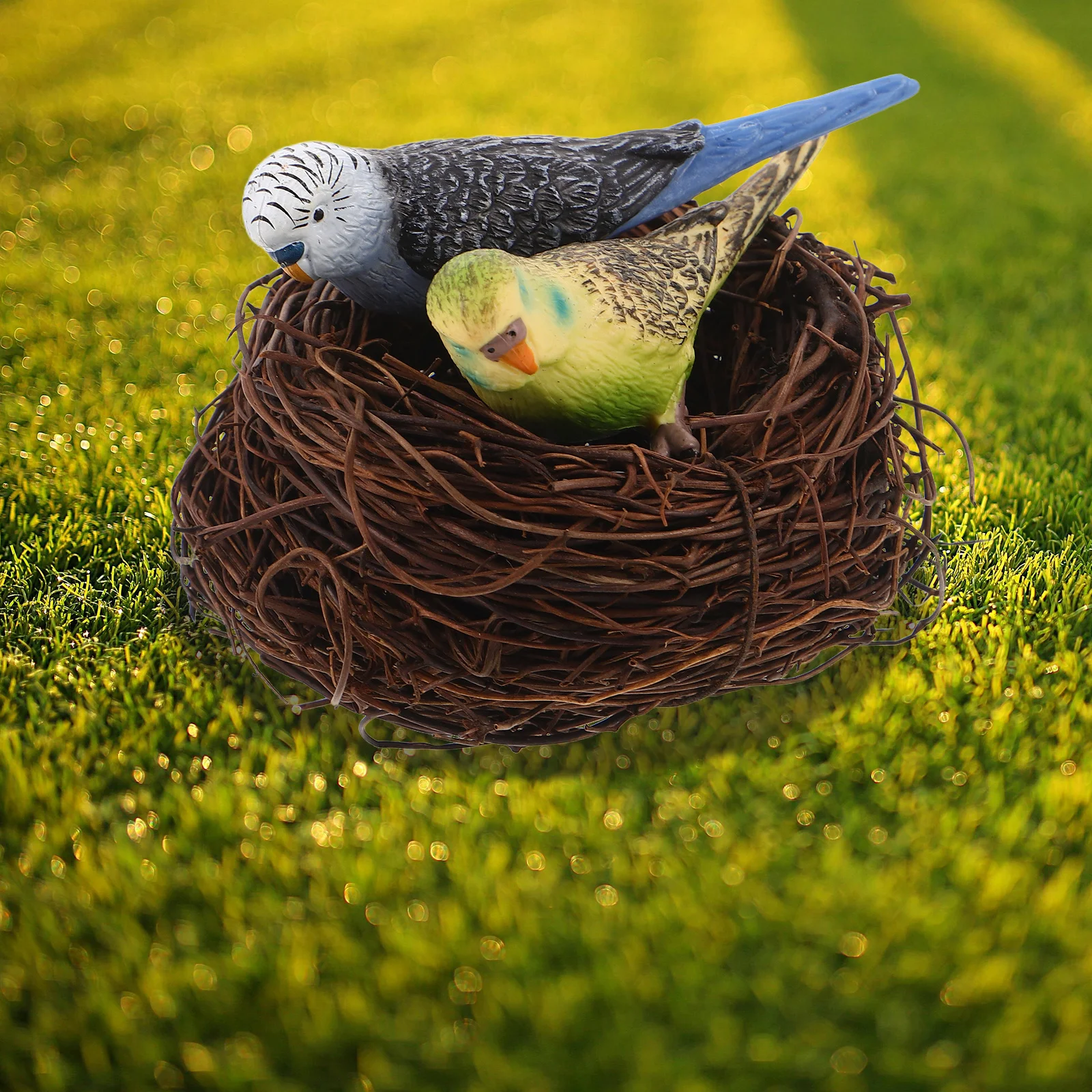 

1Set Artificial Birds Nest and Eggs Realistic Mini Faux Bird Nest Ornaments for Garden Home Easter Christmas Decoration