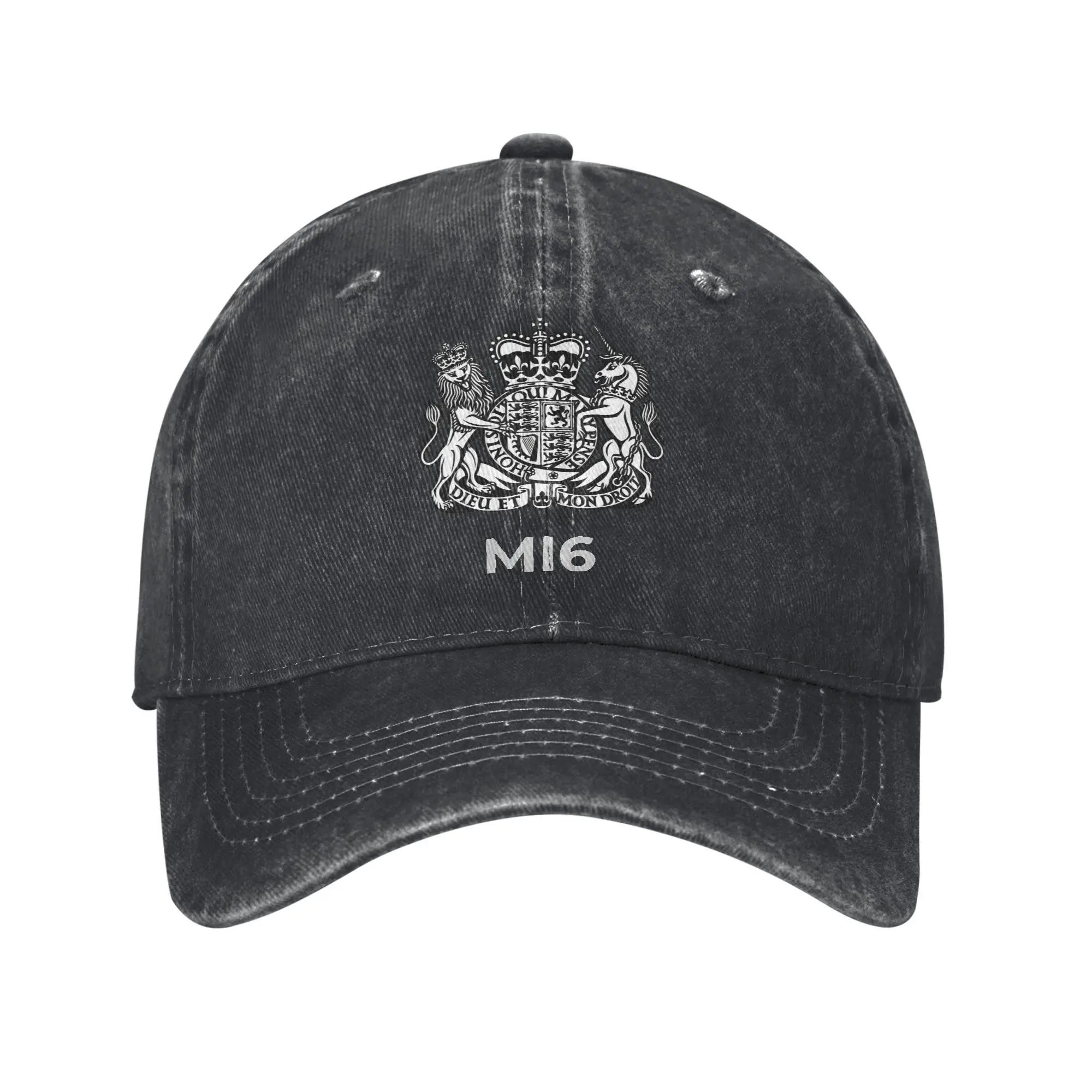 MI6 Spy Secret Intelligence Service Men Women Baseball Caps Military Distressed Denim Washed Hat Outdoor Adjustable Snapback Hat