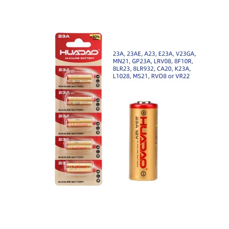 

23A 12V Alkaline Battery A23, E23A, GP23A, L1028 -Dry Battery for Doorbell, Remotes, Toys, Garage Openers | Long Lasting