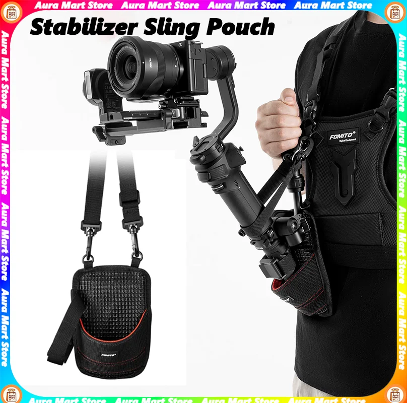 Estabilizador de Gimbal para Cámara Fotográfica FOMITO, Soporte de Hombro con Trípode, Cinturón y Bolsa de Cintura para Gimbal Dji, Monopods y Cañas de Pescar