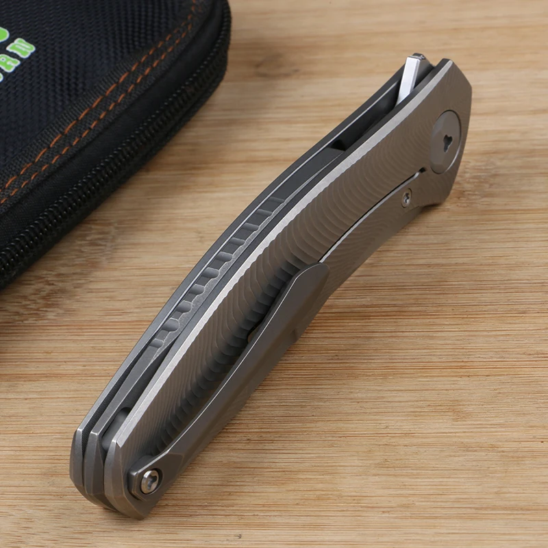 Imagem -05 - Green Thorn Bio-folding Knife Lâmina Vg10 Tc4 Titanium Handle Acampamento ao ar Livre Caça Ferramenta de Sobrevivência Edc