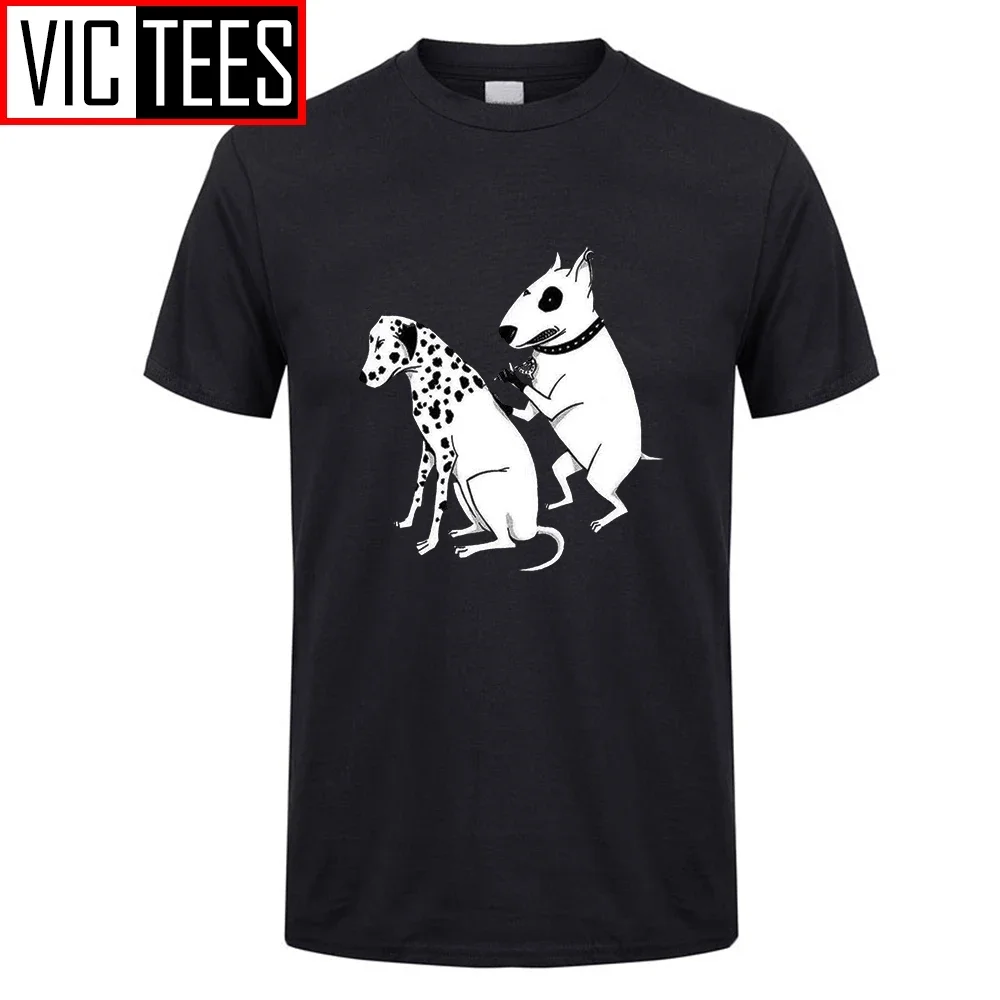 Men Summer T-Shirts Pittbul Tattooing Dalmatian Dog Doctor Funny O Collar Clothing T Shirt